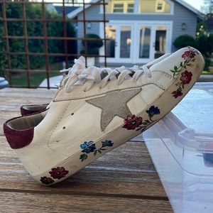 Golden Goose Sneakers with hand painted flowers